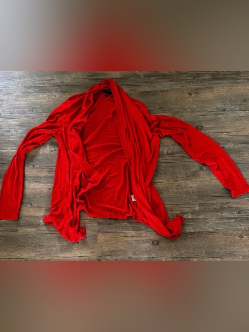 Banana Republic Red Draped Open Front Cardigan Size Small